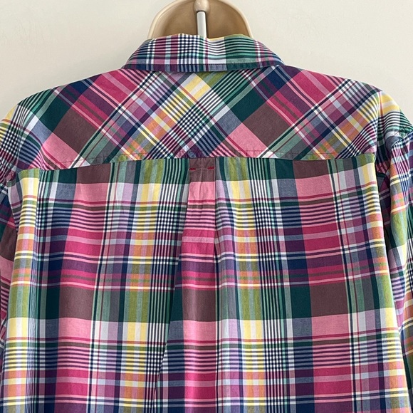 Talbots Madras Classic Cotton Shirt Plaid Button Up Shirt Timeless Style Size XL - Picture 8 of 14